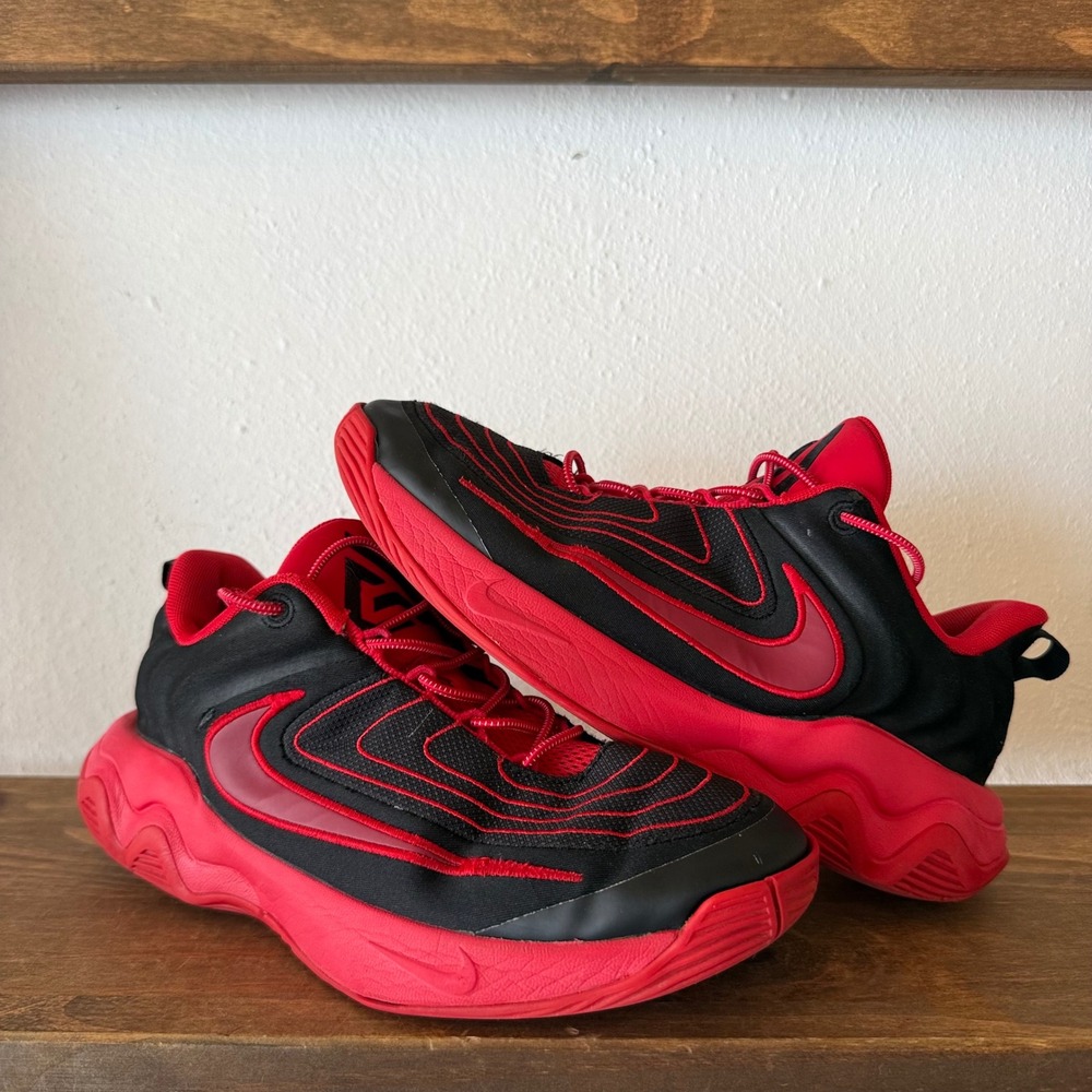 Nike Giannis Immortality 4 Sneakers Youth 5.5Y Bred Black Red FZ6734-005